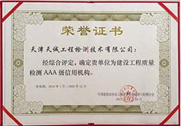 天津结构检测:荣誉证书